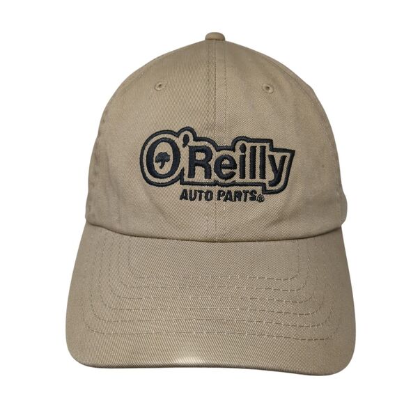 O'Reilly Auto Parts Strapback Hat Tan One Size Adjustable Embroidered Cotton - Picture 1 of 8